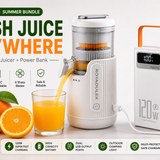 Juicer and power bank bundle, single head white variant
