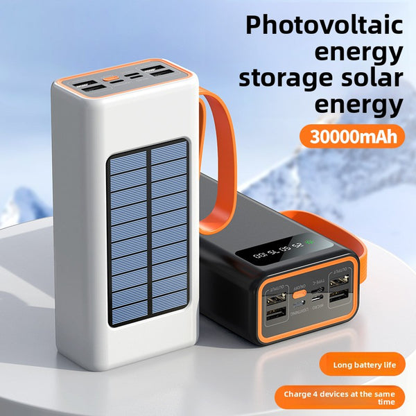 Solar power bank USB output ports
