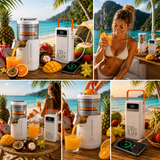 Travel bundle juicer and power bank, white variant
